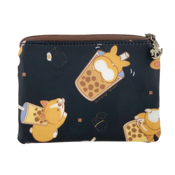 Waterproof Boba Corgi Coin Purse Keychain Pouch Holder - Picture 2 of 8